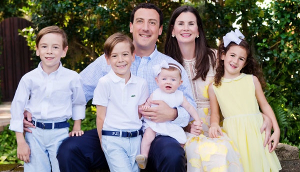 Isaac Lidsky with his wife and for children.